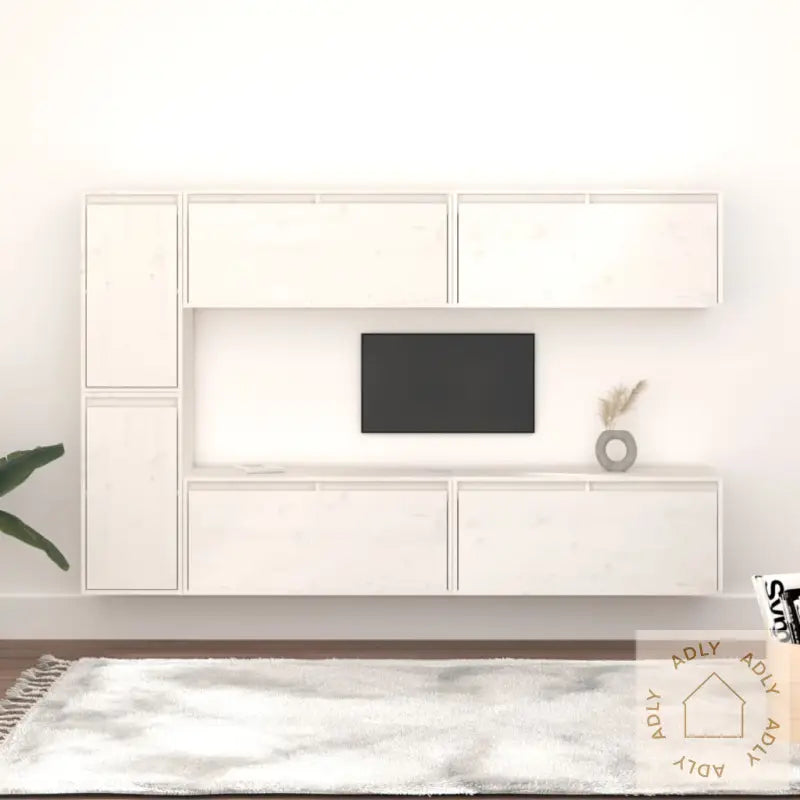 Tv-Benker 6 Stk Hvit Heltre Furu