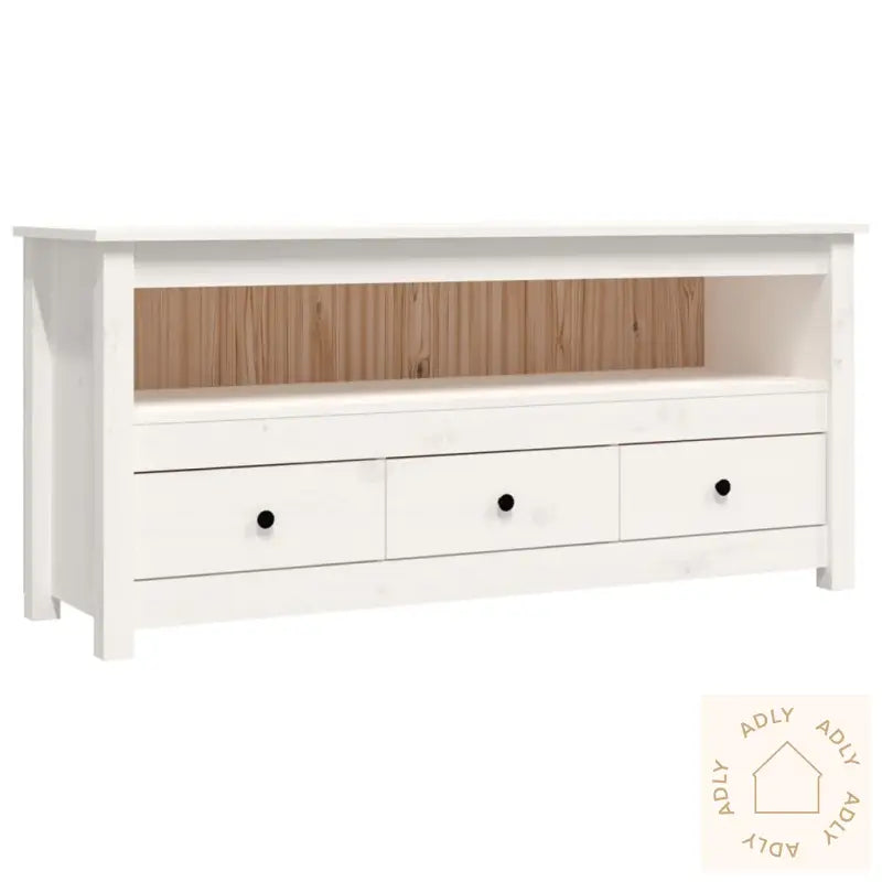 Tv-Benk Hvit 114X35X52 Cm Heltre Furu