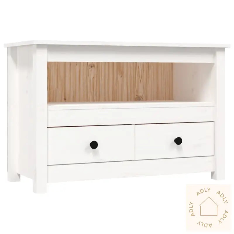 Tv-Benk Hvit 79X35X52 Cm Heltre Furu