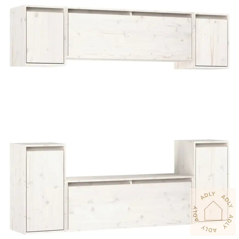 Tv-Benker 6 Stk Hvit Heltre Furu