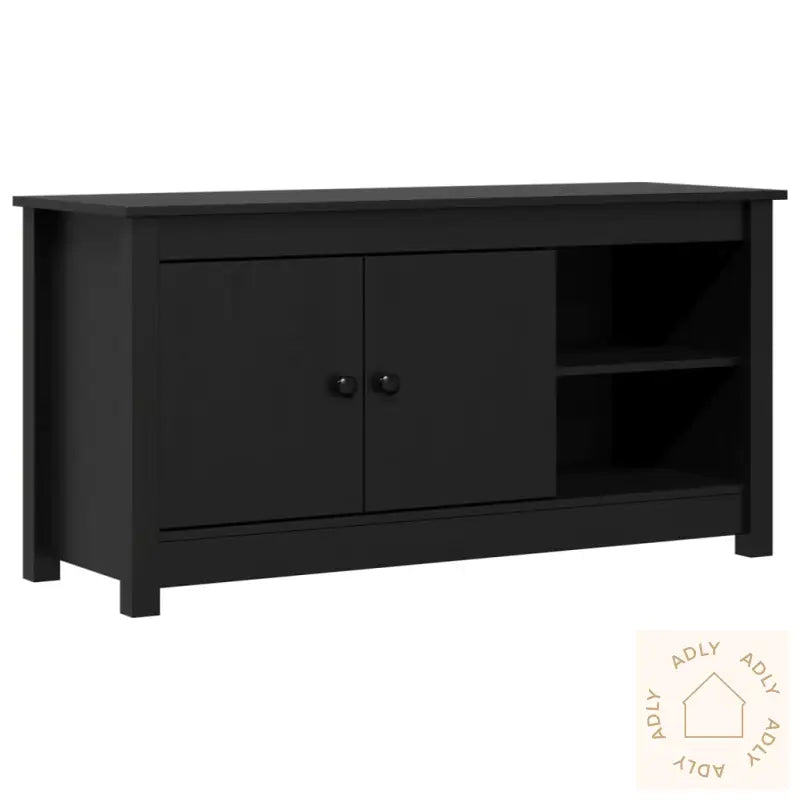 Tv-Benk Svart 103X36,5X52 Cm Heltre Furu
