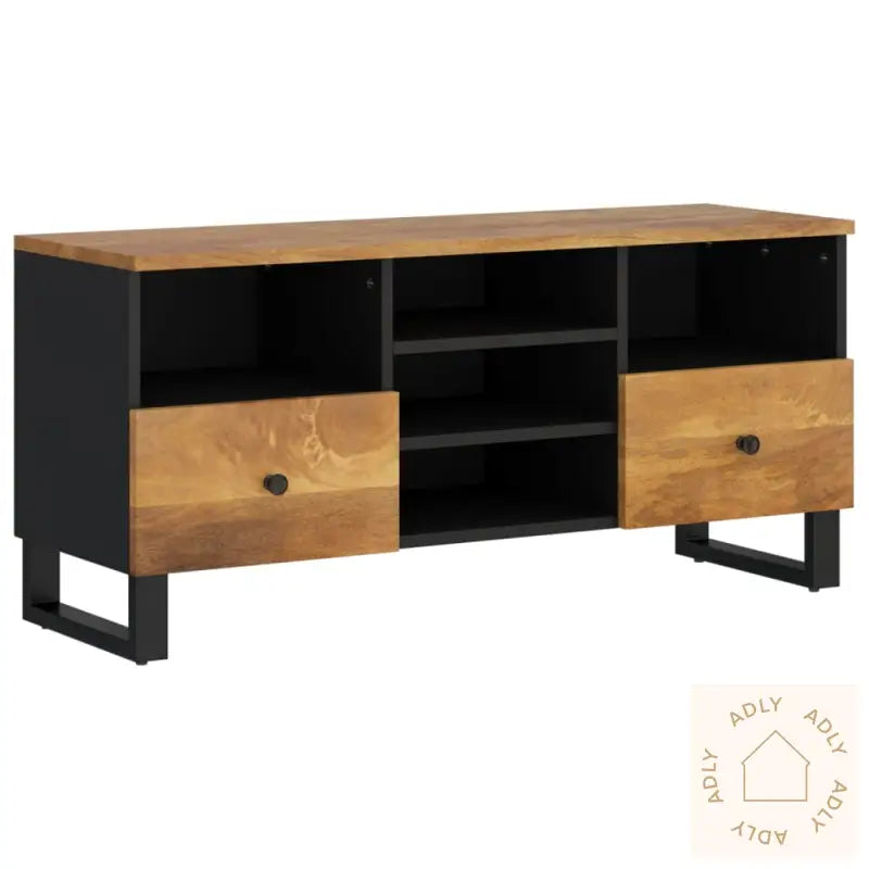 Tv-Benk 100X33X46 Cm Heltre Mango Og Konstruert Tre