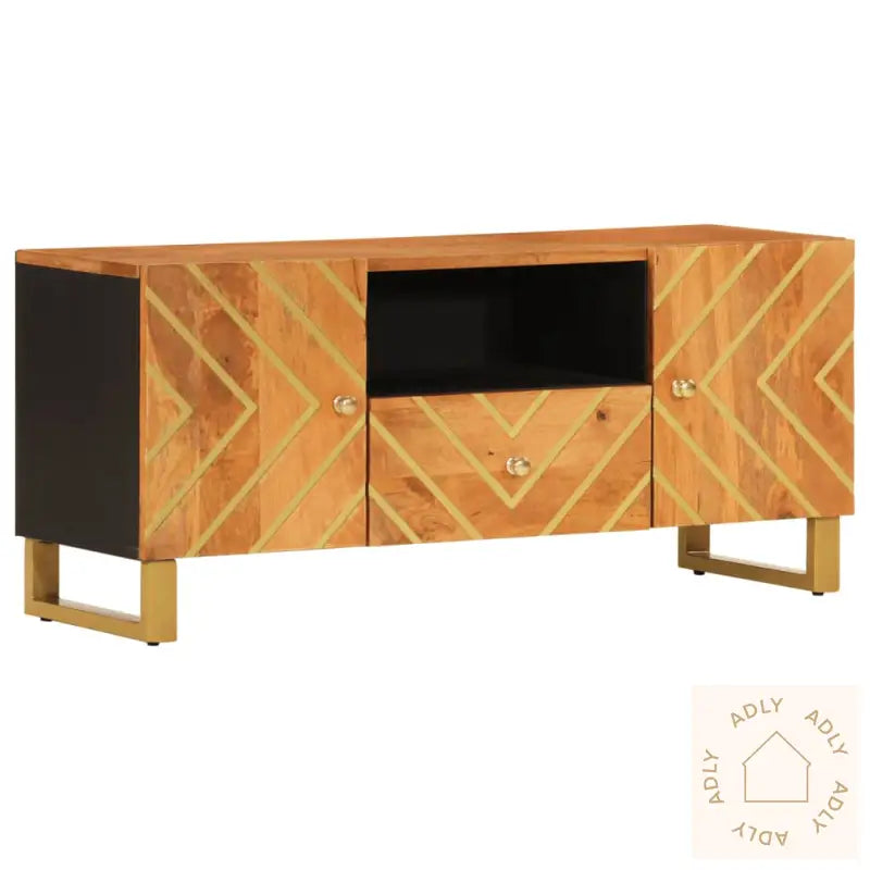 Tv-Benk Brun Og Svart 105X33,5X46 Cm Heltre Mango