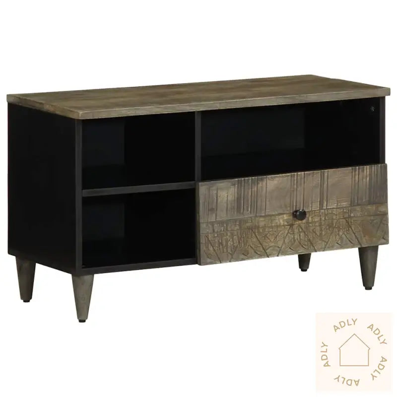 Tv-Benk Svart 80X33X46 Cm Heltre Mango