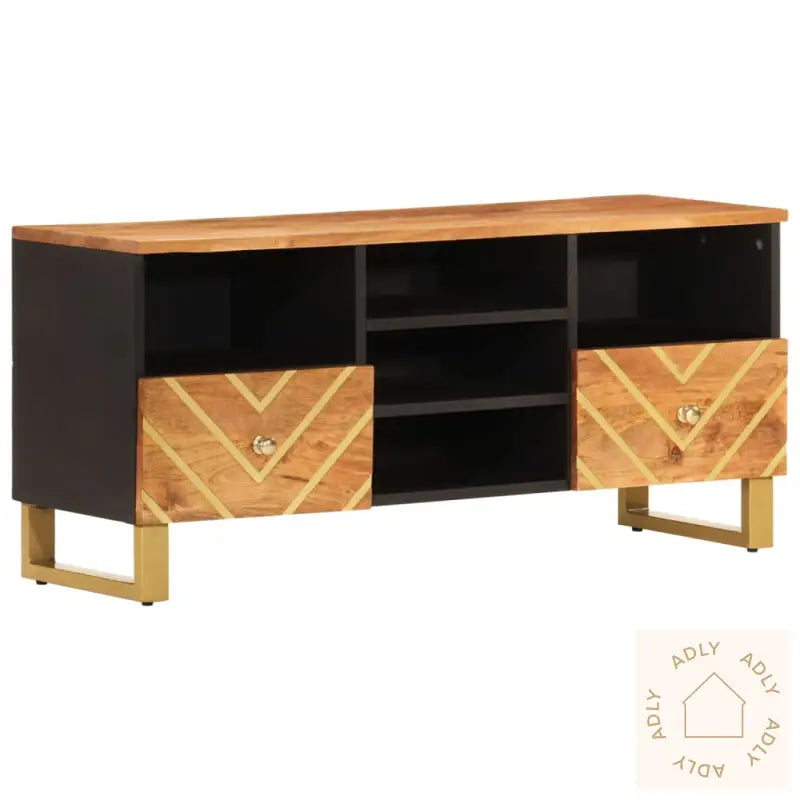 Tv-Benk Brun Og Svart 100X33,5X46 Cm Heltre Mango