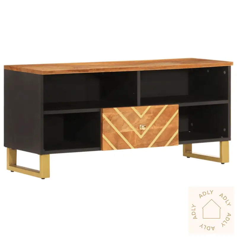 Tv-Benk Brun Og Svart 100X33,5X46 Cm Heltre Mango