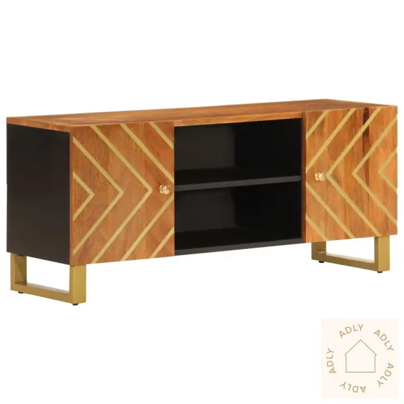 Tv-Benk Brun Og Svart 105X33,5X46 Cm Heltre Mango