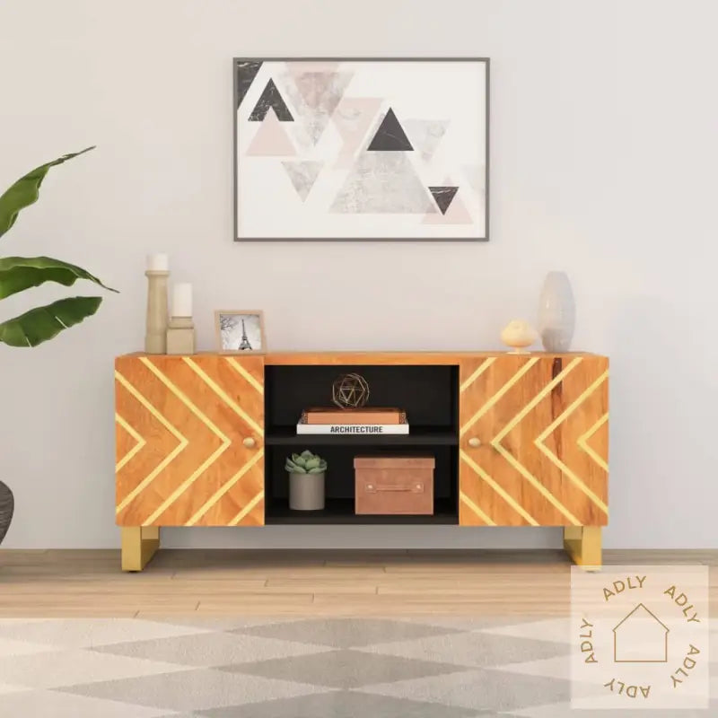 Tv-Benk Brun Og Svart 105X33,5X46 Cm Heltre Mango