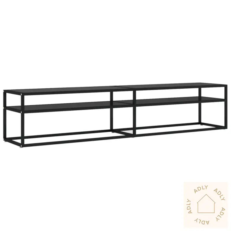 Tv-Benk Svart 200X40X40,5 Cm Herdet Glass