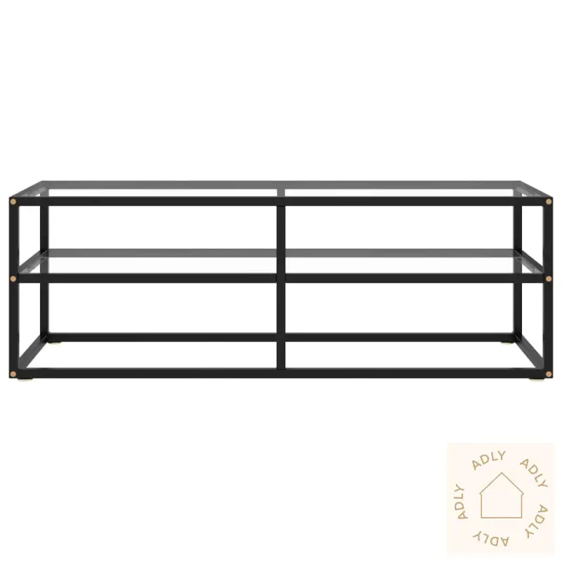 Tv-Benk Svart Med Svart Herdet Glass 120X40X40 Cm