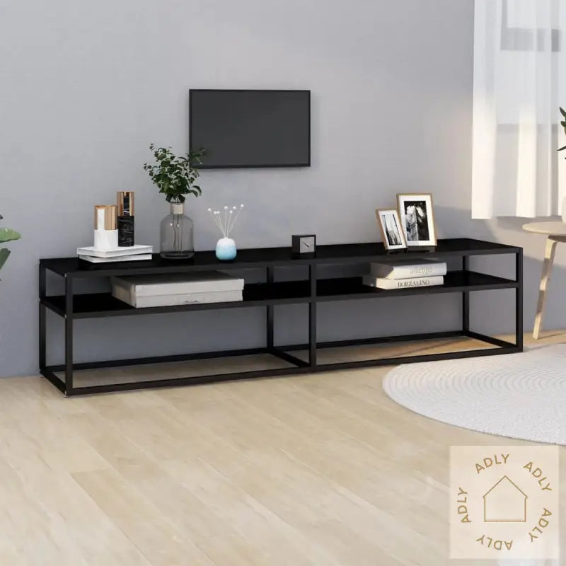 Tv-Benk Svart 180X40X40,5 Cm Herdet Glass