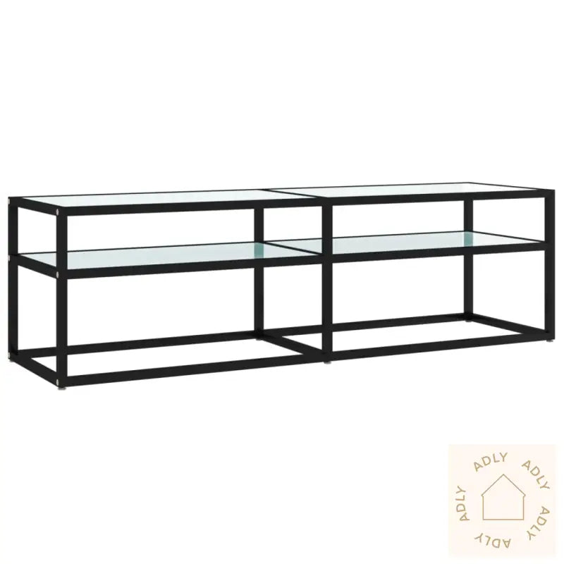 Tv-Benk Hvit Marmor 140X40X40,5 Cm Herdet Glass