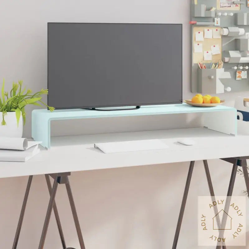 Tv-Benk Glass Grønn 90X30X13 Cm
