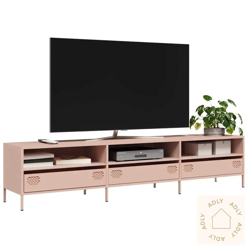 Tv-Benk Rosa 202X39X43,5 Cm Kaldvalset Stål