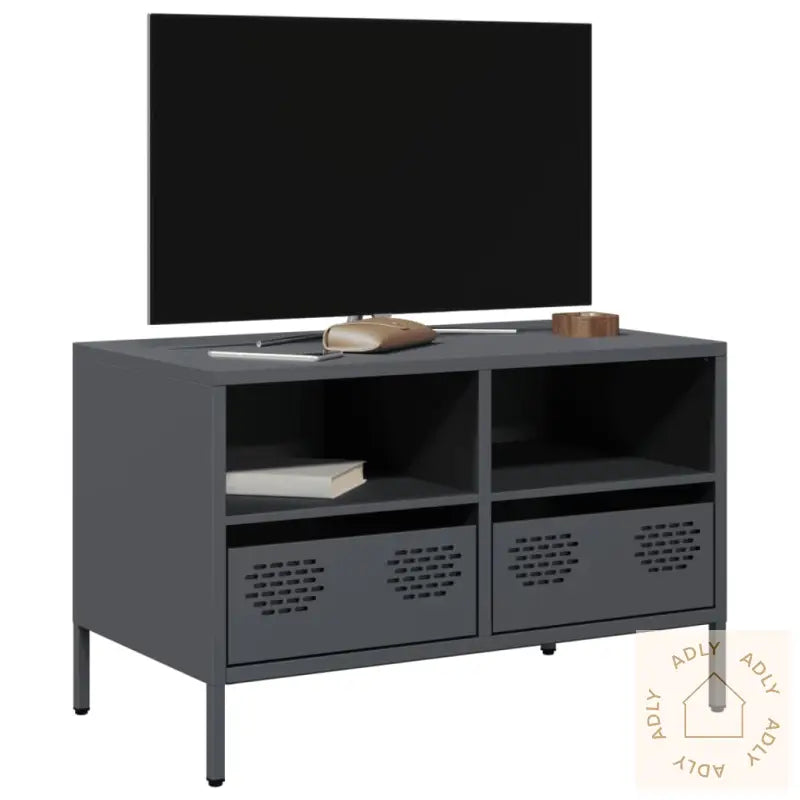 Tv-Benk Antrasitt 68X39X43,5 Cm Kaldvalset Stål