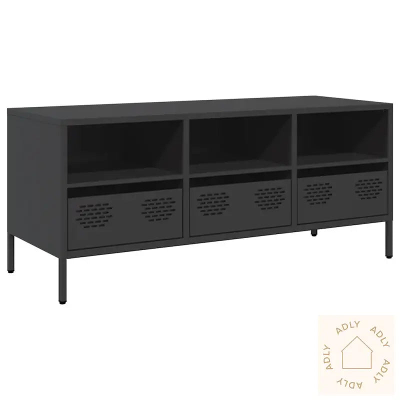 Tv-Benk Svart 101,5X39X43,5 Cm Kaldvalset Stål