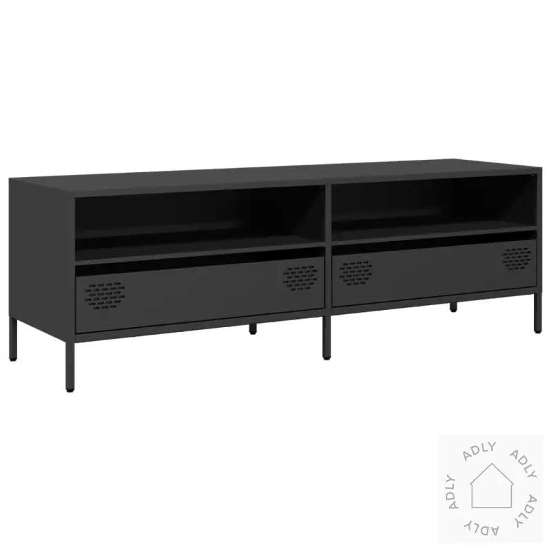 Tv-Benk Svart 135X39X43,5 Cm Kaldvalset Stål