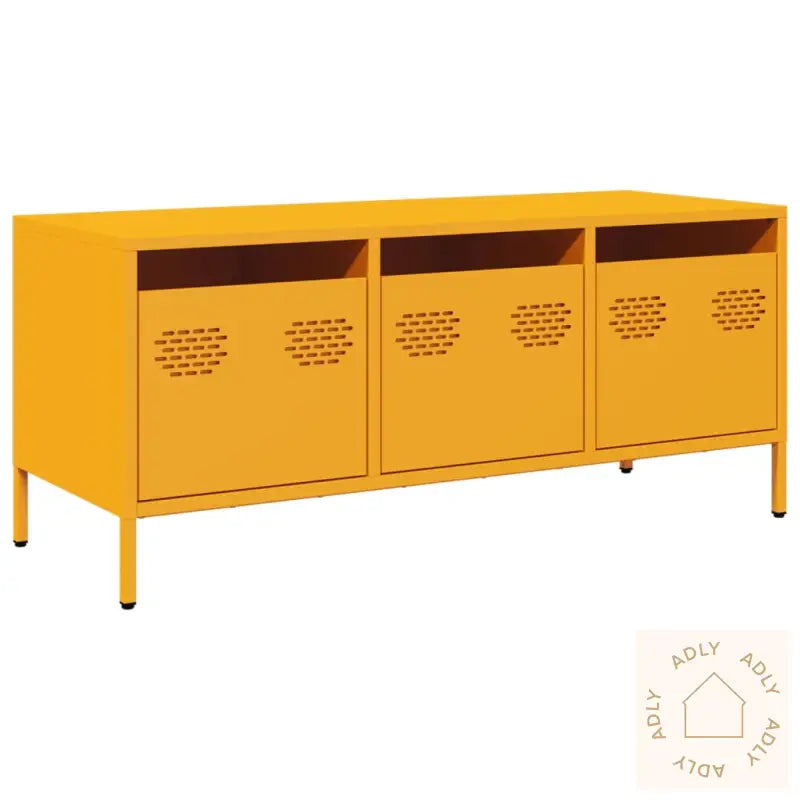 Tv-Benk Sennepsgul 101,5X39X43,5 Cm Kaldvalset Stål