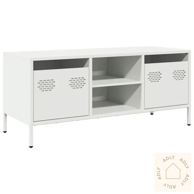 Tv-Benk Hvit 101,5X39X43,5 Cm Kaldvalset Stål