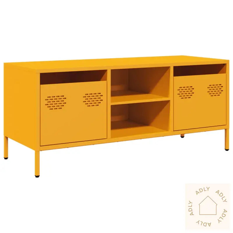 Tv-Benk Sennepsgul 101,5X39X43,5 Cm Kaldvalset Stål