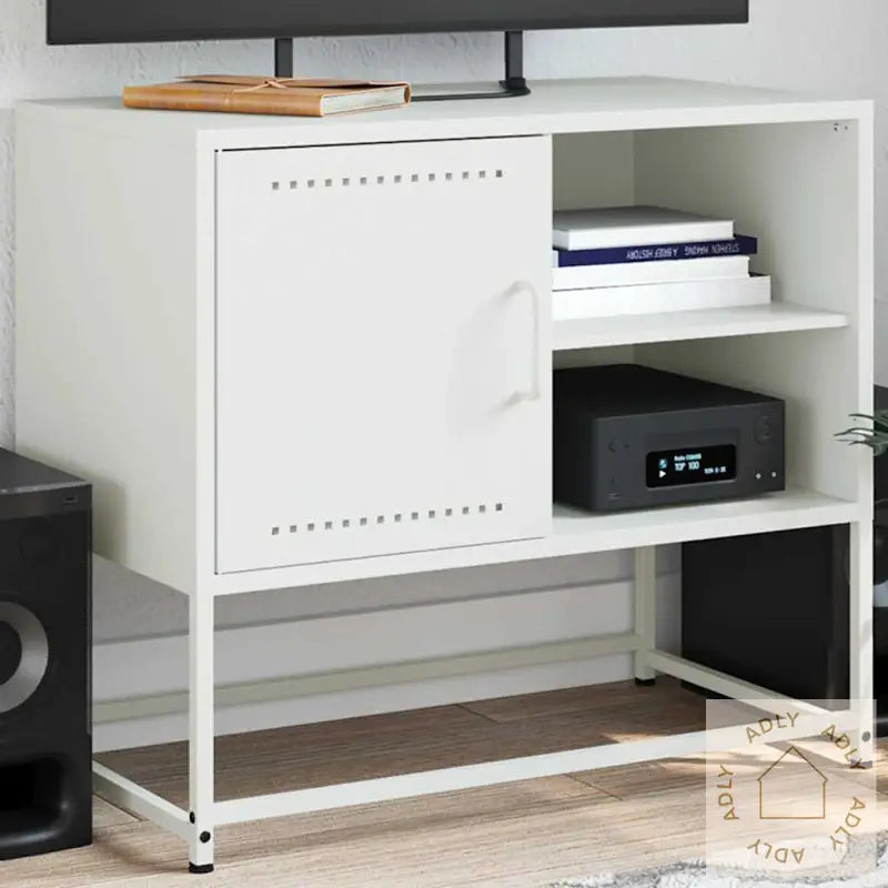Tv-Benk Hvitt 68X39X60,5 Cm Stål