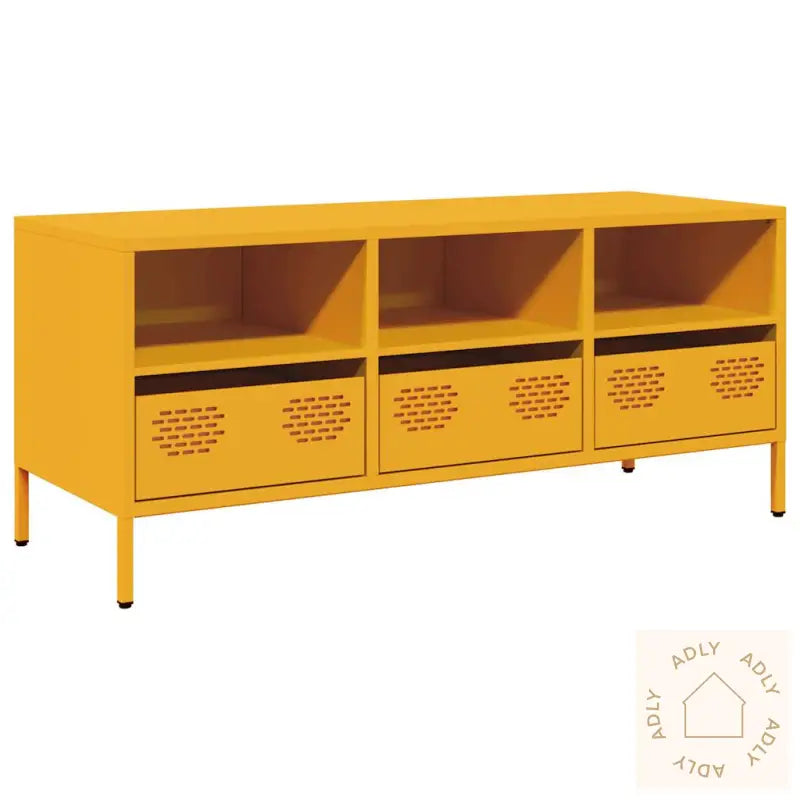 Tv-Benk Sennepsgul 101,5X39X43,5 Cm Kaldvalset Stål