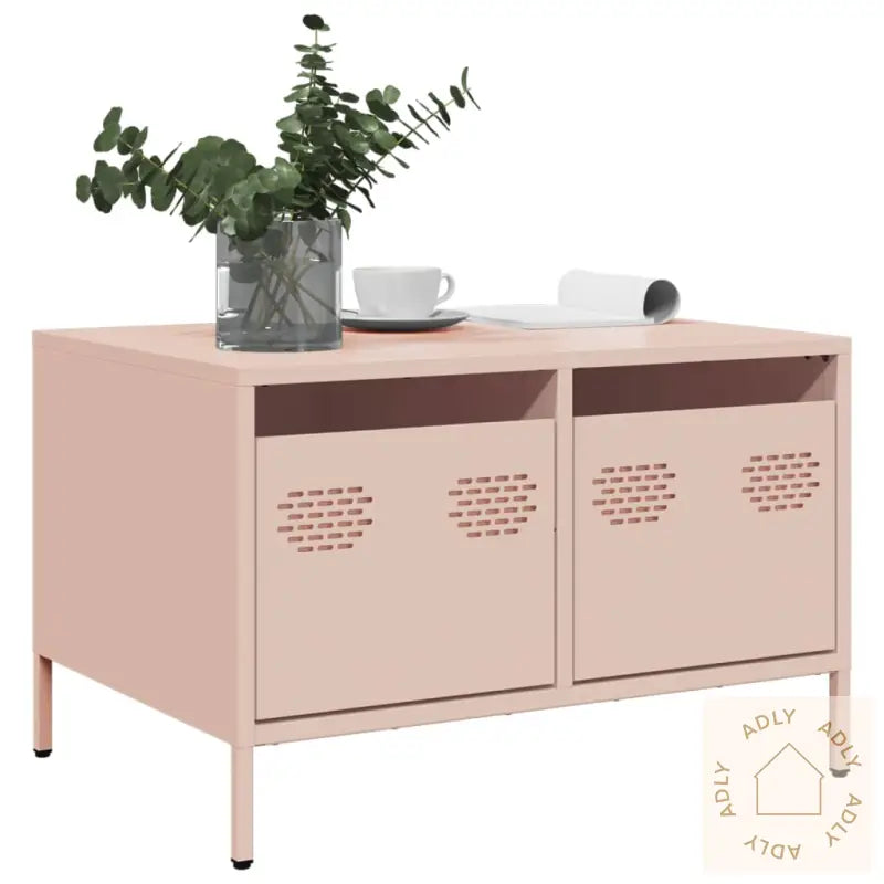 Tv-Benk Rosa 68X50X43,5 Cm Kaldvalset Stål