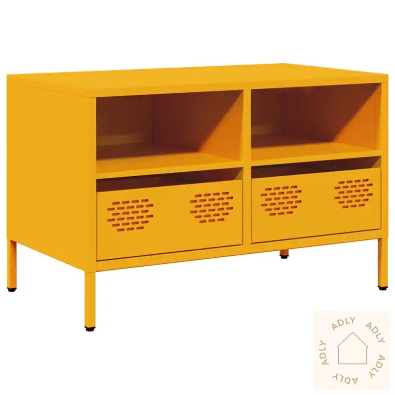 Tv-Benk Sennepsgul 68X39X43,5 Cm Kaldvalset Stål