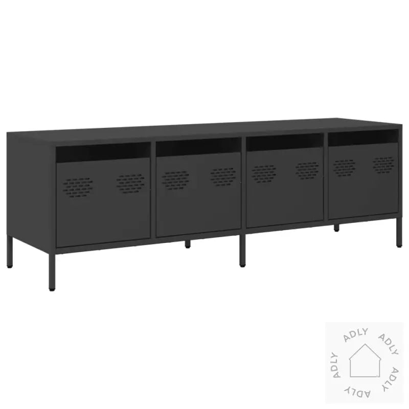 Tv-Benk Svart 135X39X43,5 Cm Kaldvalset Stål