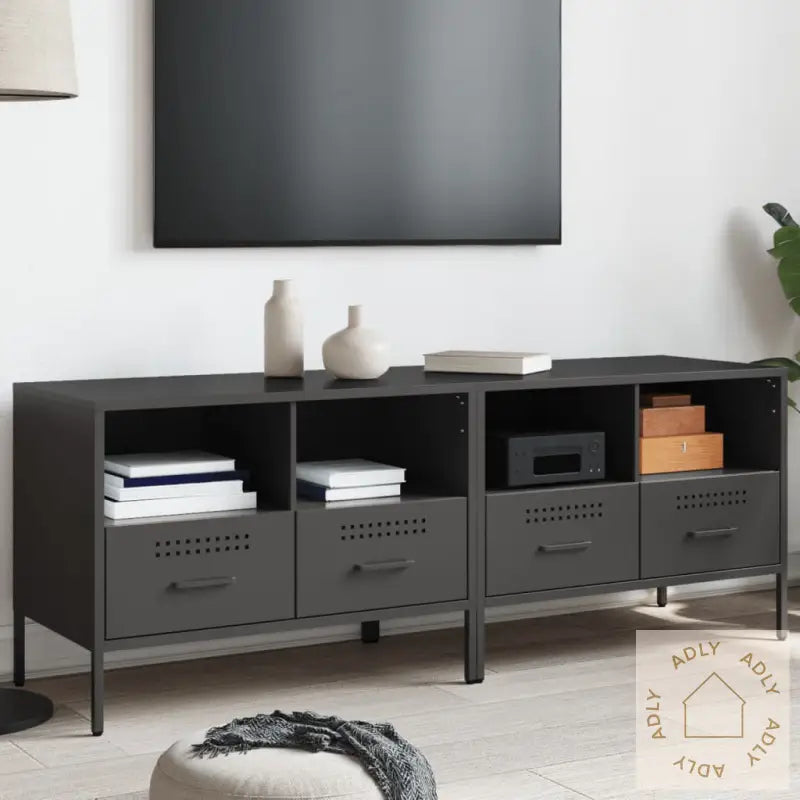 Tv-Benker 2 Stk Svart 68X39X50,5 Cm Stål
