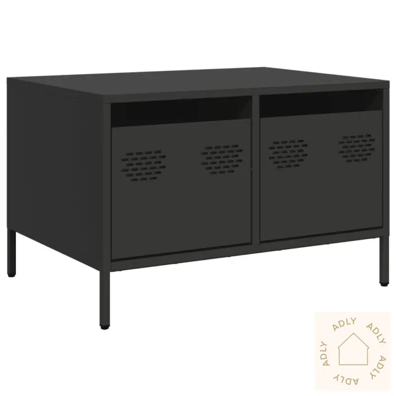 Tv-Benk Svart 68X50X43,5 Cm Kaldvalset Stål