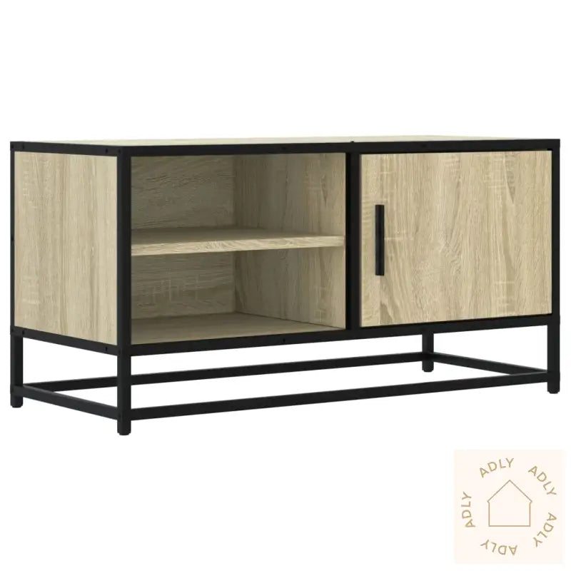 Tv-Benk Sonoma Eik 80X34,5X40 Cm Konstruert Tre Og Metall