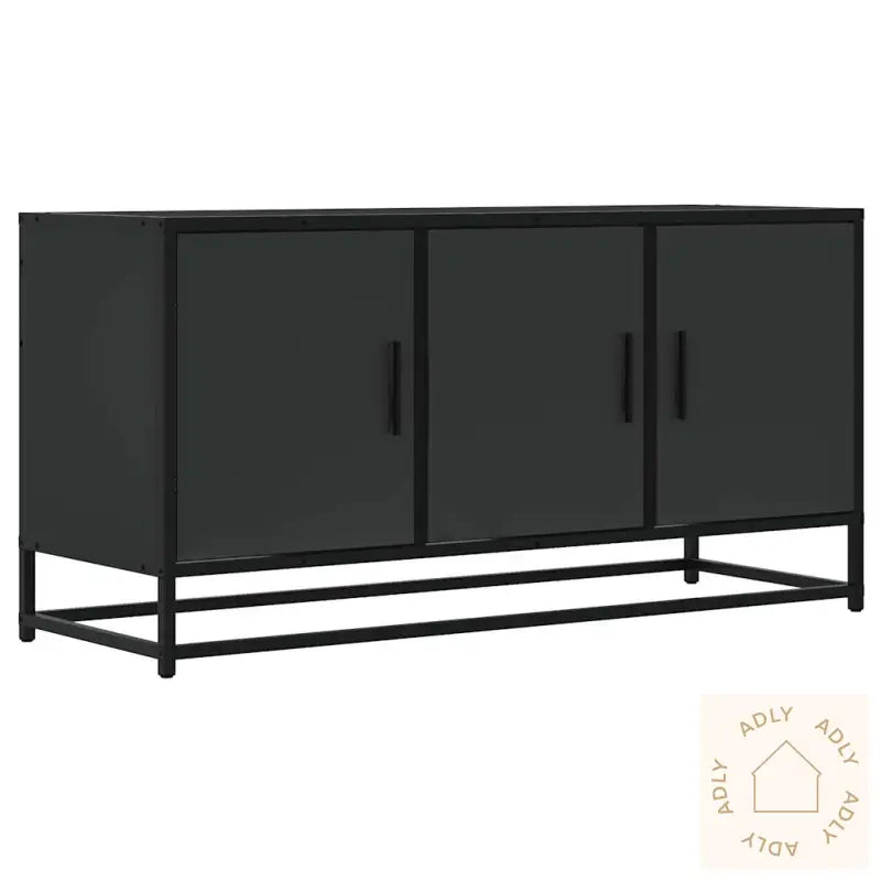 Tv-Benk Svart 100X35X50 Cm Konstruert Tre Og Metall