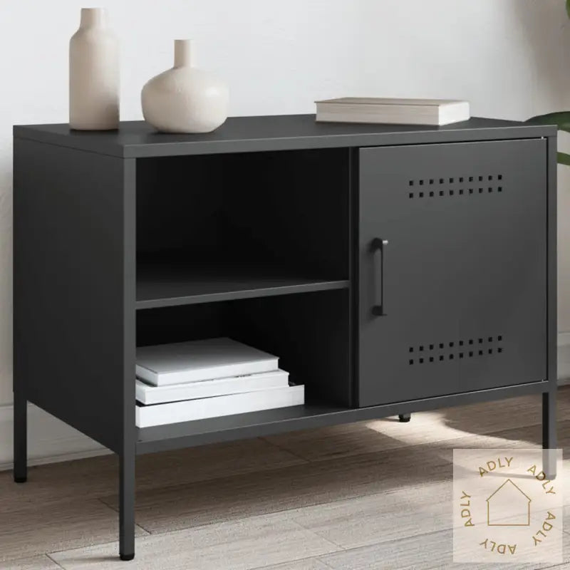 Tv-Benk Svart 68X39X50,5 Cm Stål