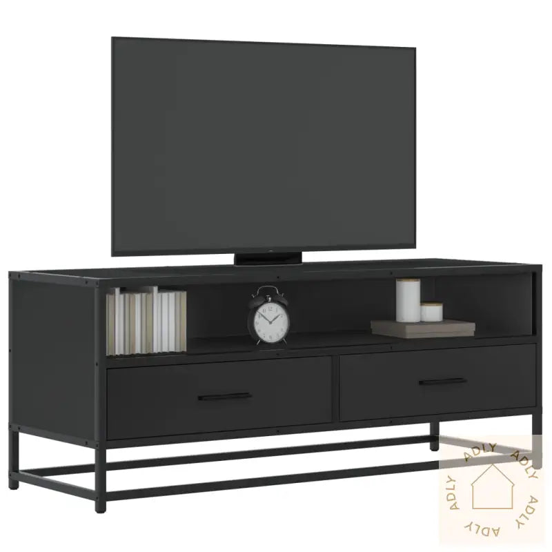 Tv-Benk Svart 100X34,5X40 Cm Konstruert Tre Og Metall
