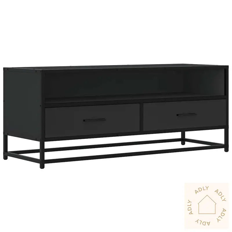 Tv-Benk Svart 100X34,5X40 Cm Konstruert Tre Og Metall