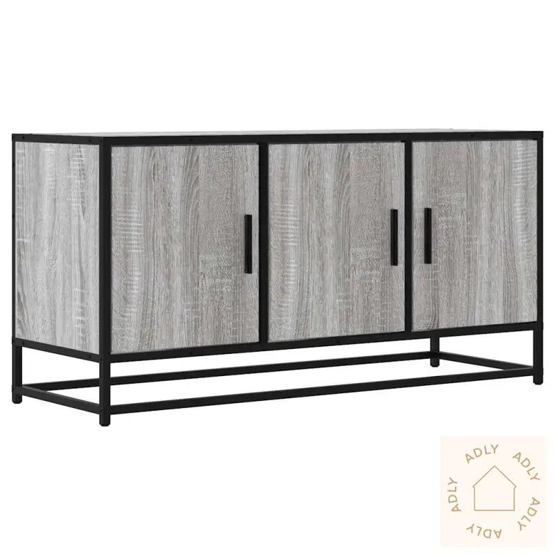 Tv-Benk Grå Sonoma 100X35X50 Cm Konstruert Tre Og Metall
