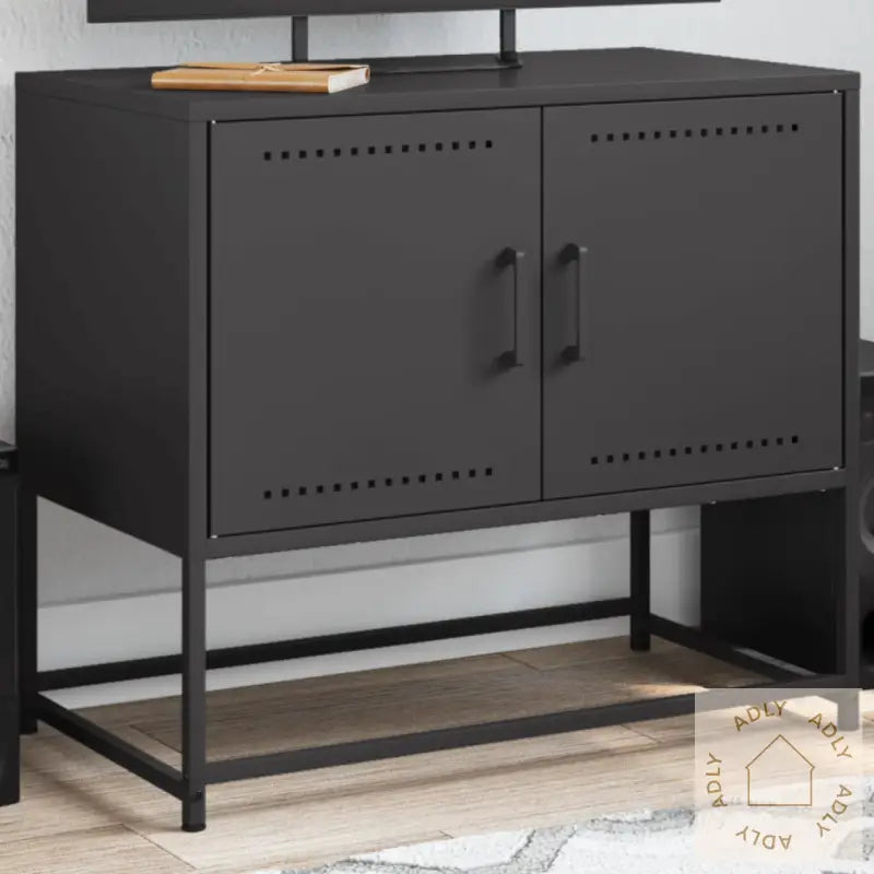 Tv-Benk Svart 68,5X39X60,5 Cm Stål