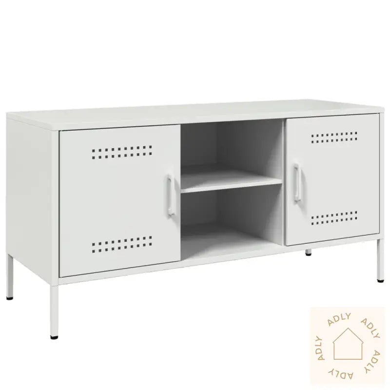 Tv-Benk Hvit 100,5X39X50,5 Cm Stål