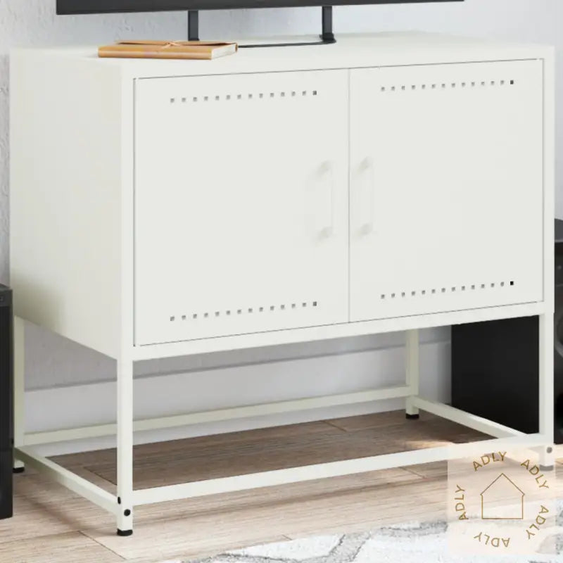 Tv-Benk Hvitt 68,5X39X60,5 Cm Stål