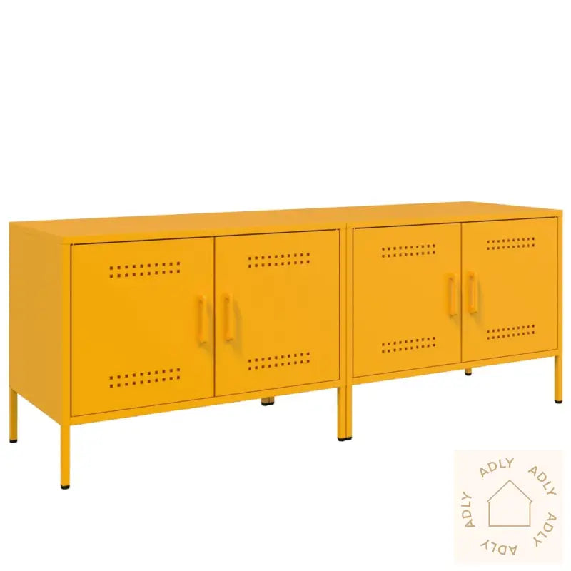 Tv-Benker 2 Stk Sennepsgul 68X39X50,5 Cm Stål
