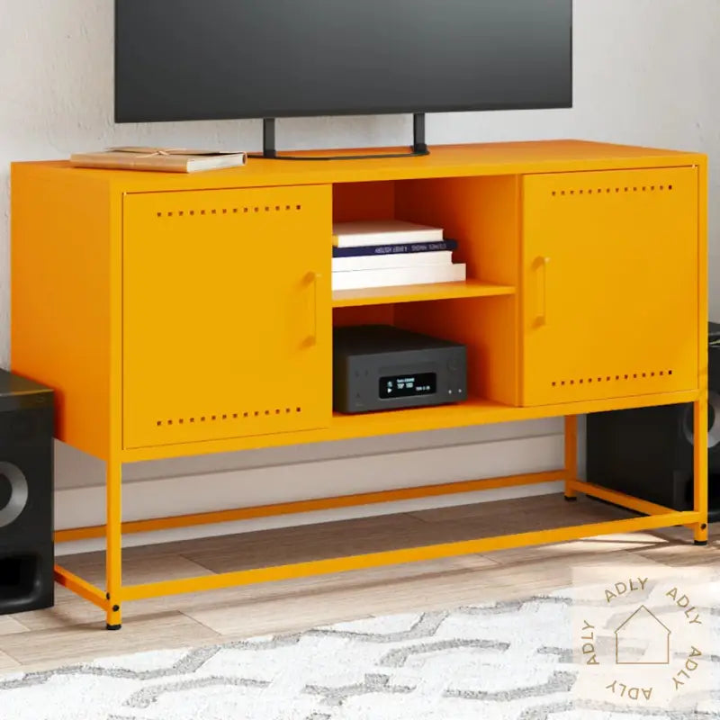 Tv-Benk Sennepsgul 100,5X39X60,5 Cm Stål
