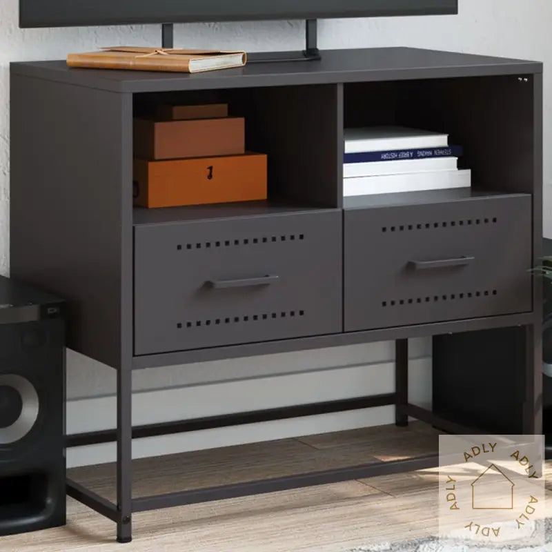 Tv-Benk Svart 68X39X60,5 Cm Stål