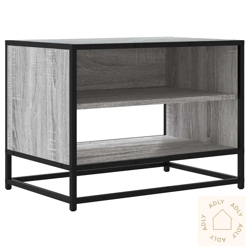 Tv-Benk Grå Sonoma 61X40X46 Cm Konstruert Tre Og Metall