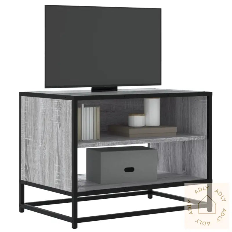 Tv-Benk Grå Sonoma 61X40X46 Cm Konstruert Tre Og Metall