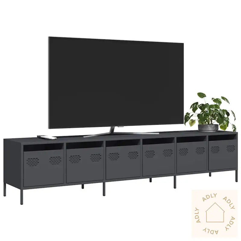 Tv-Benk Antrasitt 202X39X43,5 Cm Kaldvalset Stål