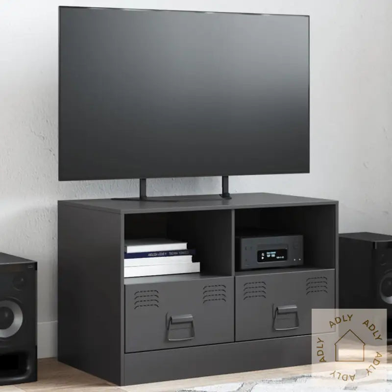Tv-Benk Svart 67X39X44 Cm Stål