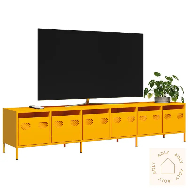 Tv-Benk Sennepsgul 202X39X43,5 Cm Kaldvalset Stål