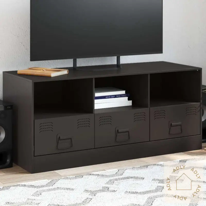 Tv-Benk Svart 99X39X44 Cm Stål