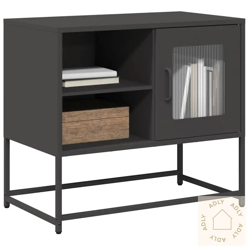 Tv-Benk Svart 68X39X60,5 Cm Stål